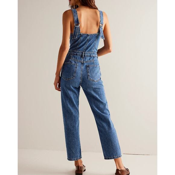 We The Free Kensington Overall Jumpsuit Blue - Picture 6 of 7